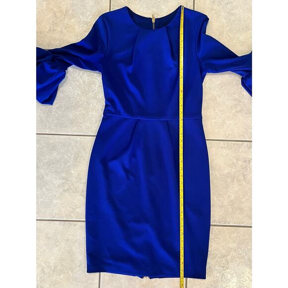 Betsy & Adam Women's Royal Blue Bell Sleeve Cocktail Party Sheath Dress Size 6 - Picture 7 of 7